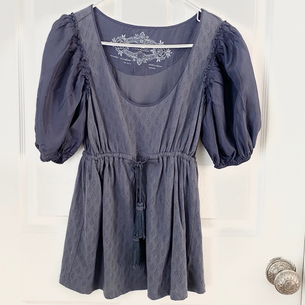 Anthropologie blouse with tassel tie